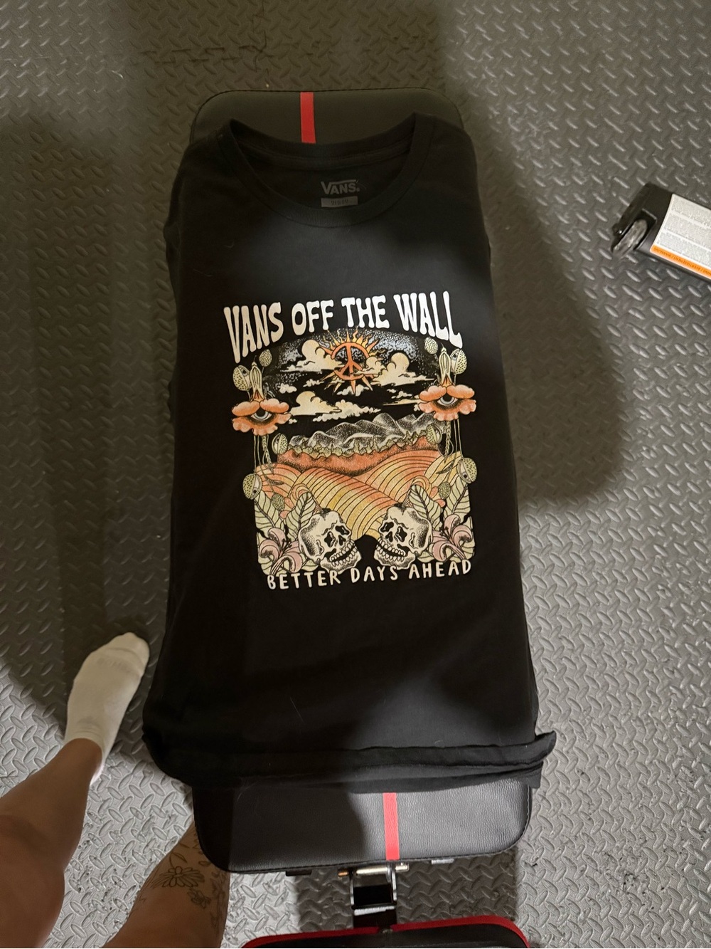Vans Women’s black 'Off The Wall' Graphic Tee - Better Days Ahead - Picture 1 of 2